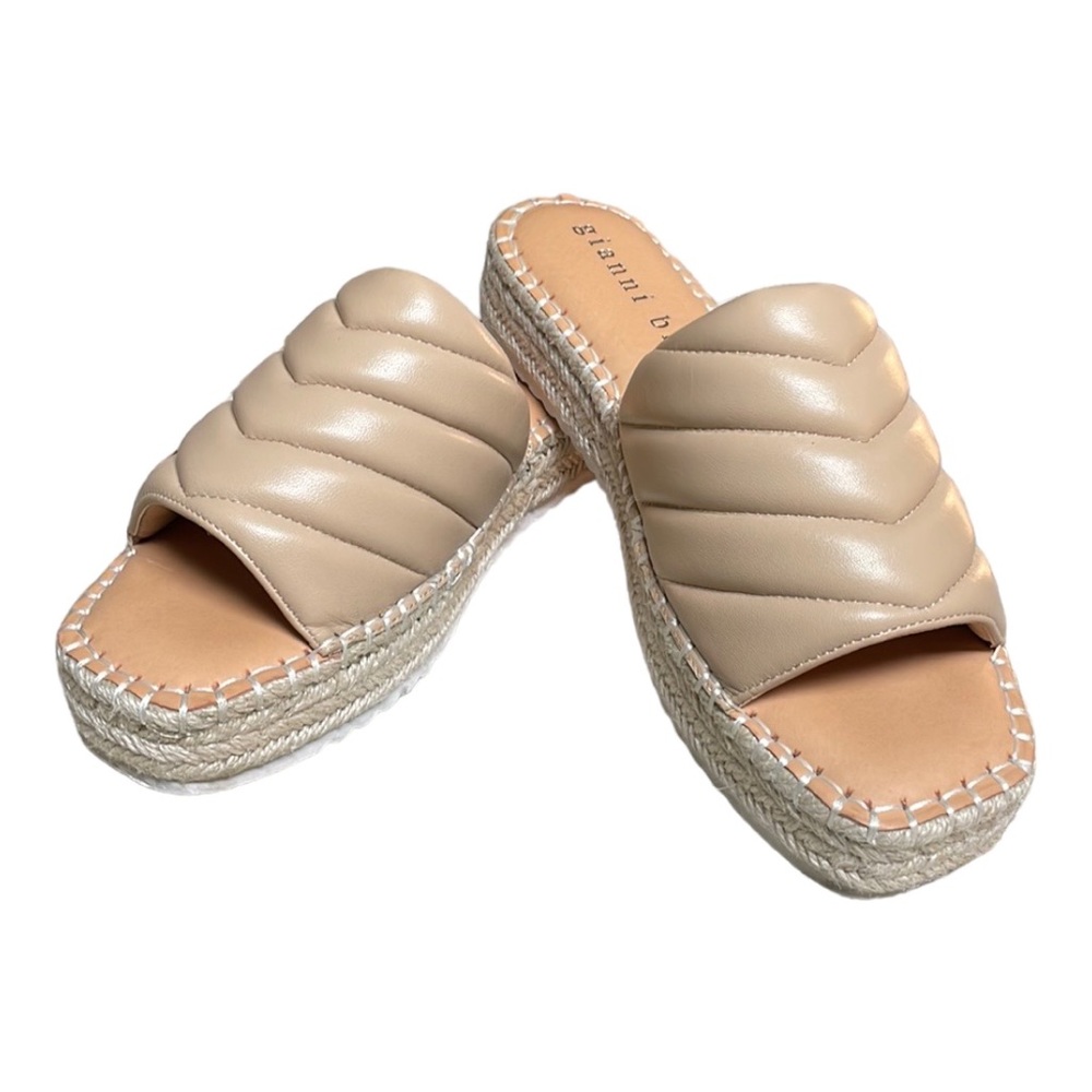Gianni Bini Evert Leather Platform Sandals Size 9.5